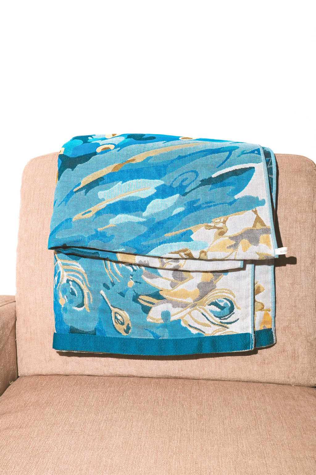 Bliss Heaven Muslin Bath Towel Peacock Butterfly