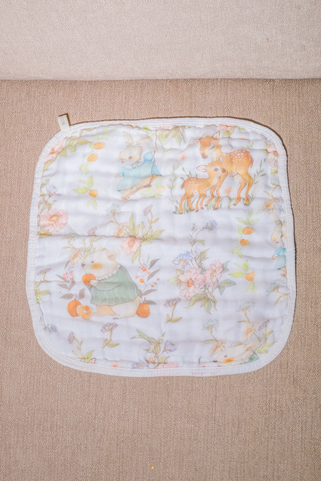 Bliss Cloud Muslin Hand Towel Forest Deer