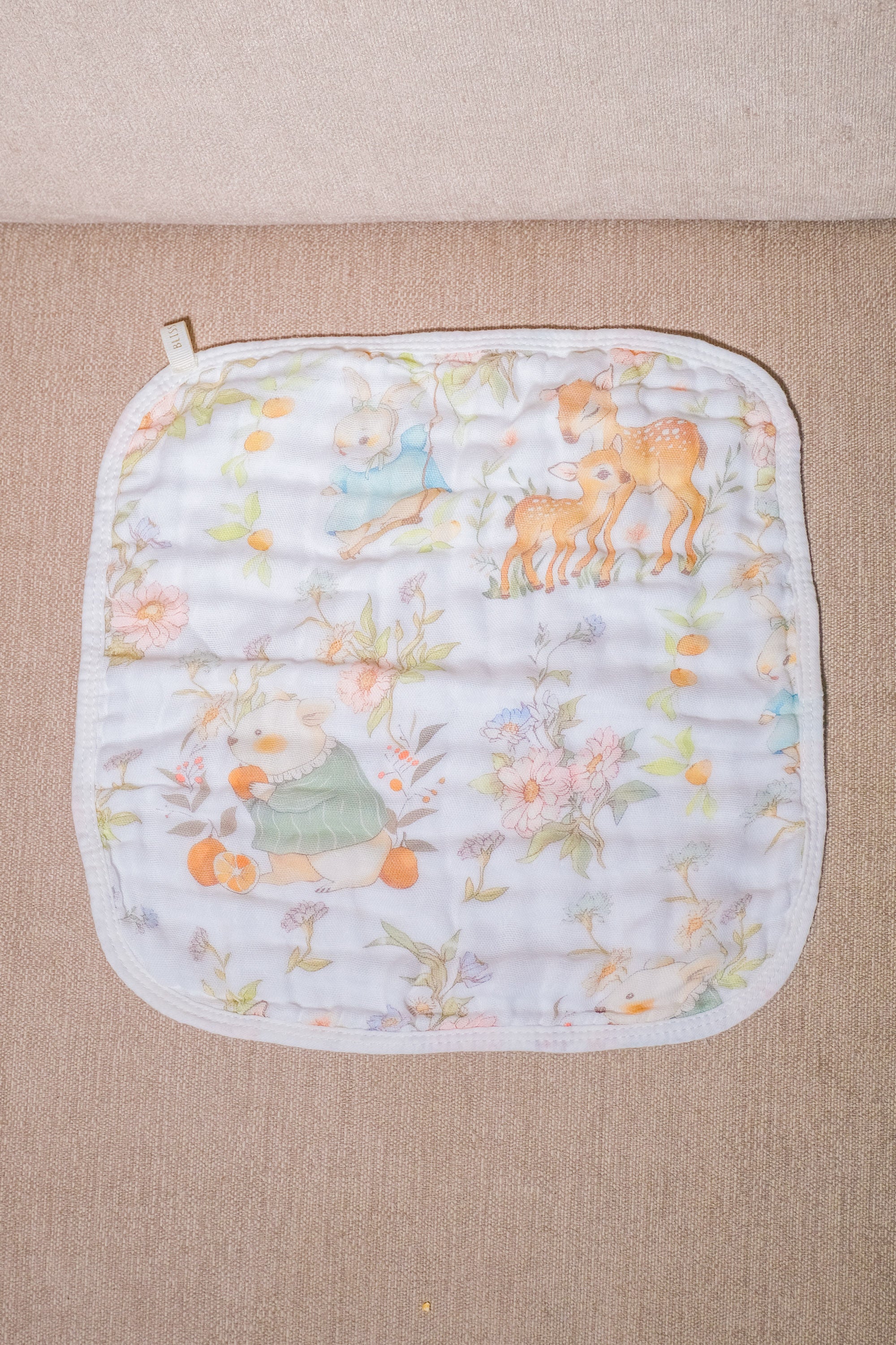 Bliss Cloud Muslin Hand Towel Forest Deer
