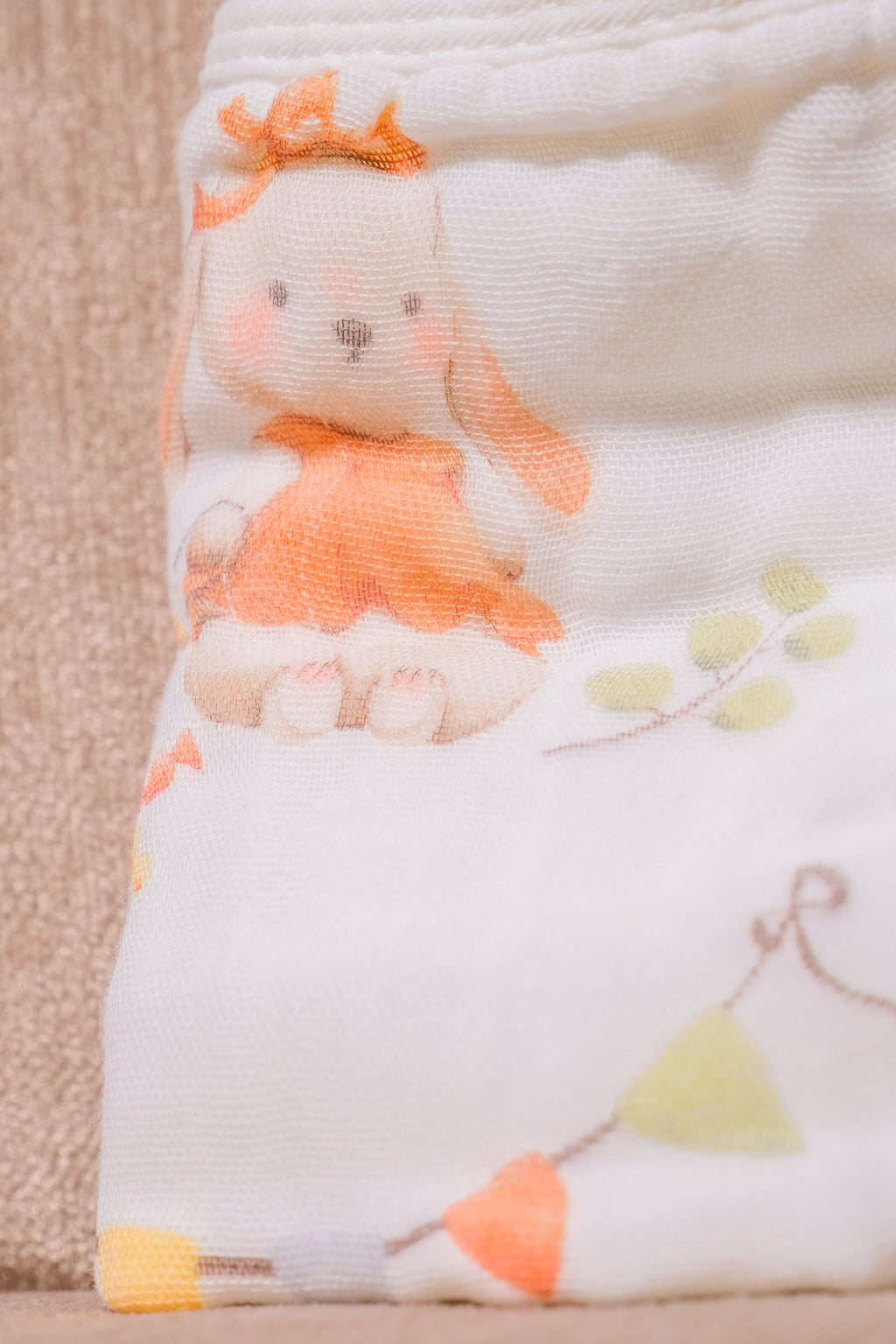 Bliss Cloud Muslin Hand Towel Birthday Bear