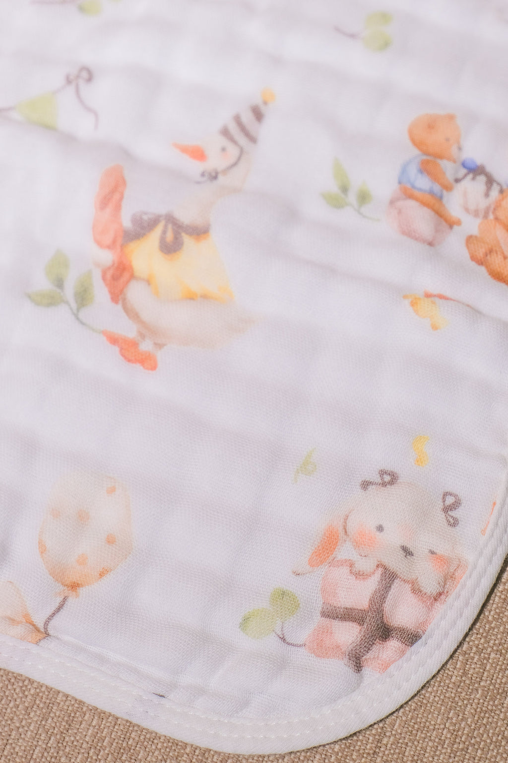 Bliss Cloud Muslin Hand Towel Birthday Bear