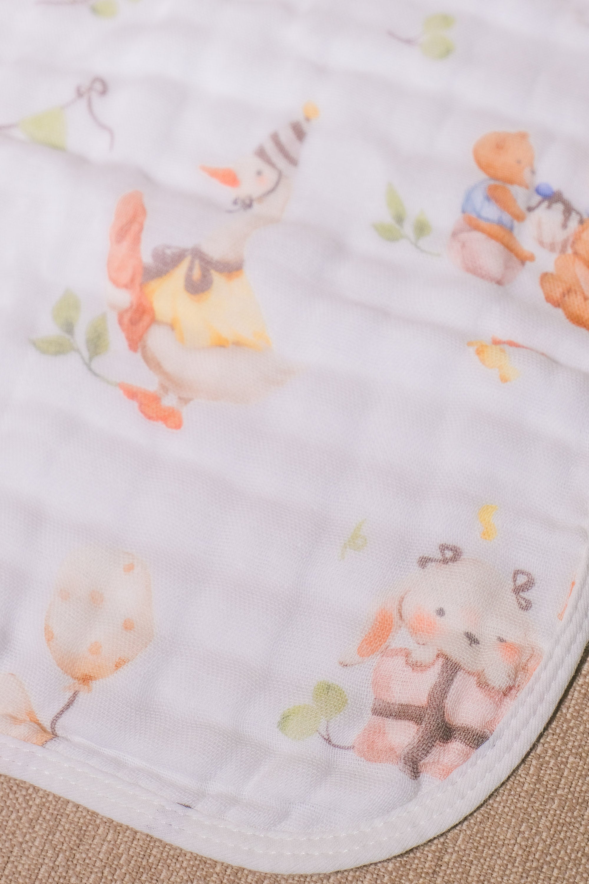 Bliss Cloud Muslin Hand Towel Birthday Bear