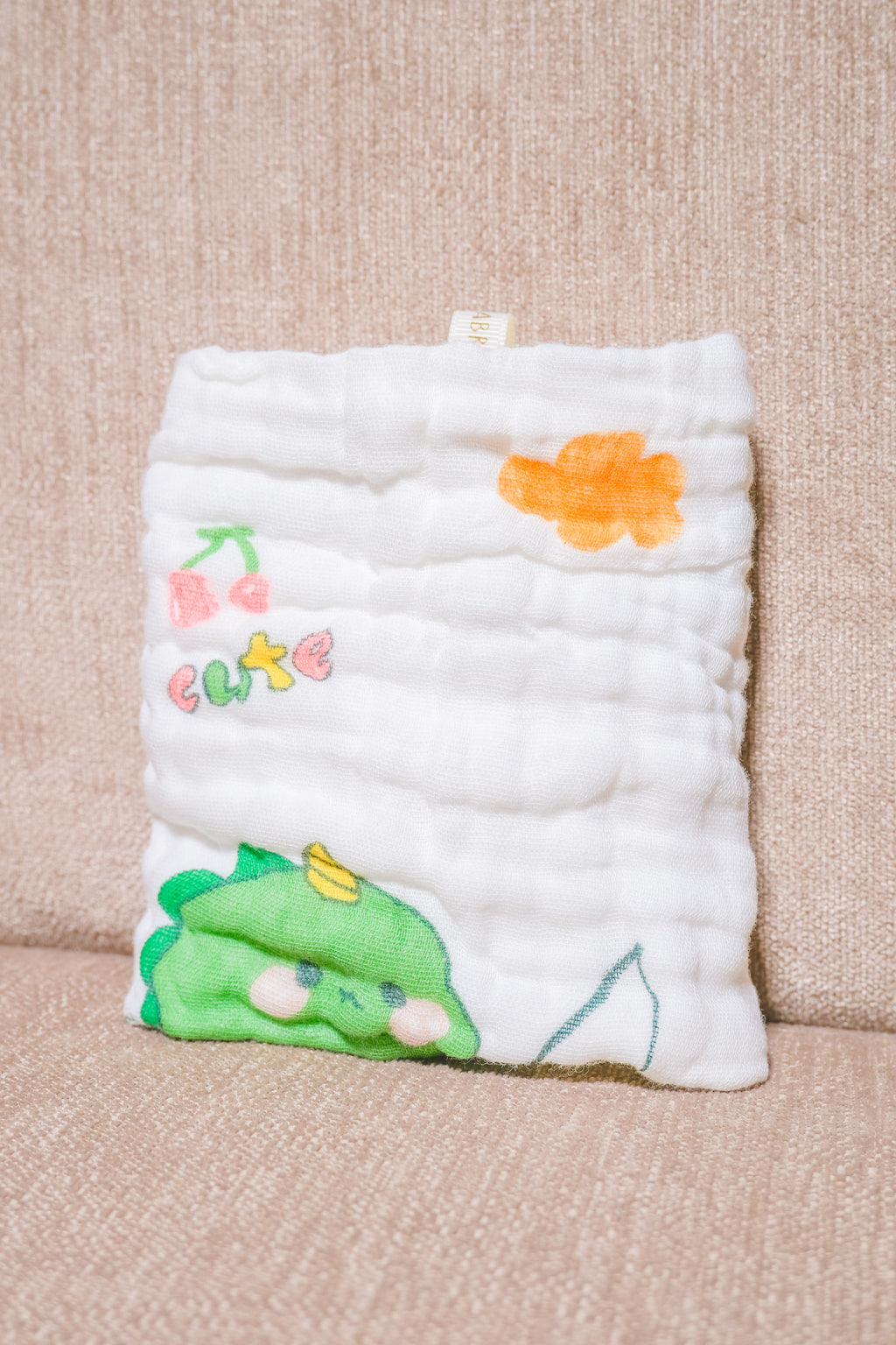 Bliss Nest Muslin Hand Towel Cute Dinosaur