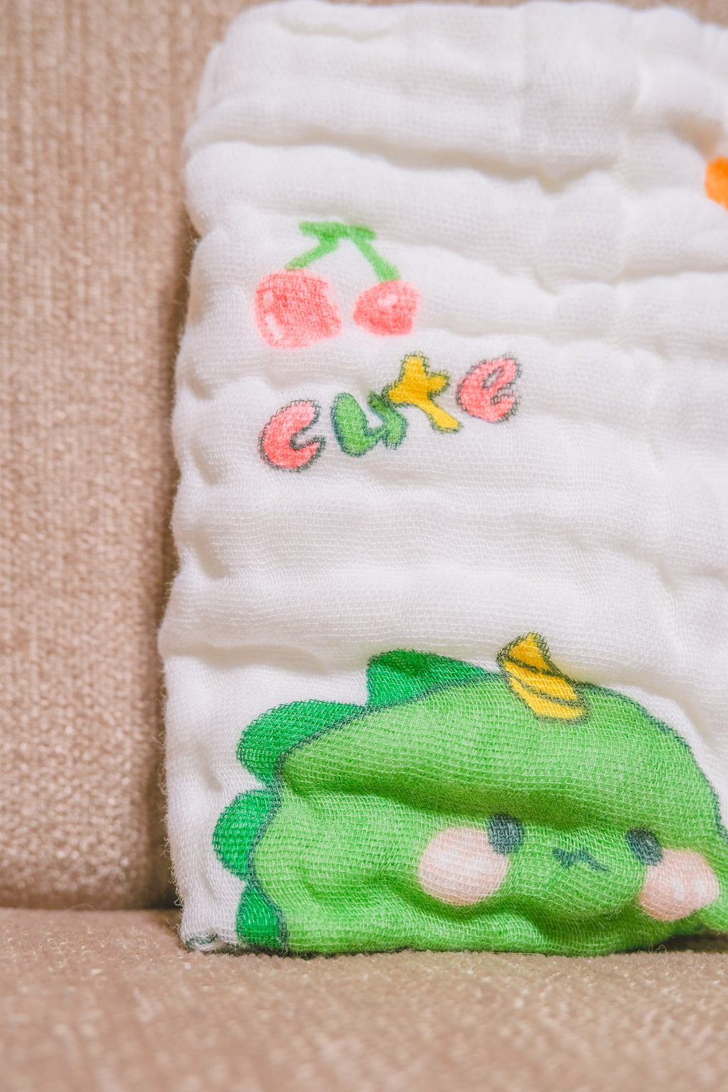 Bliss Nest Muslin Hand Towel Cute Dinosaur