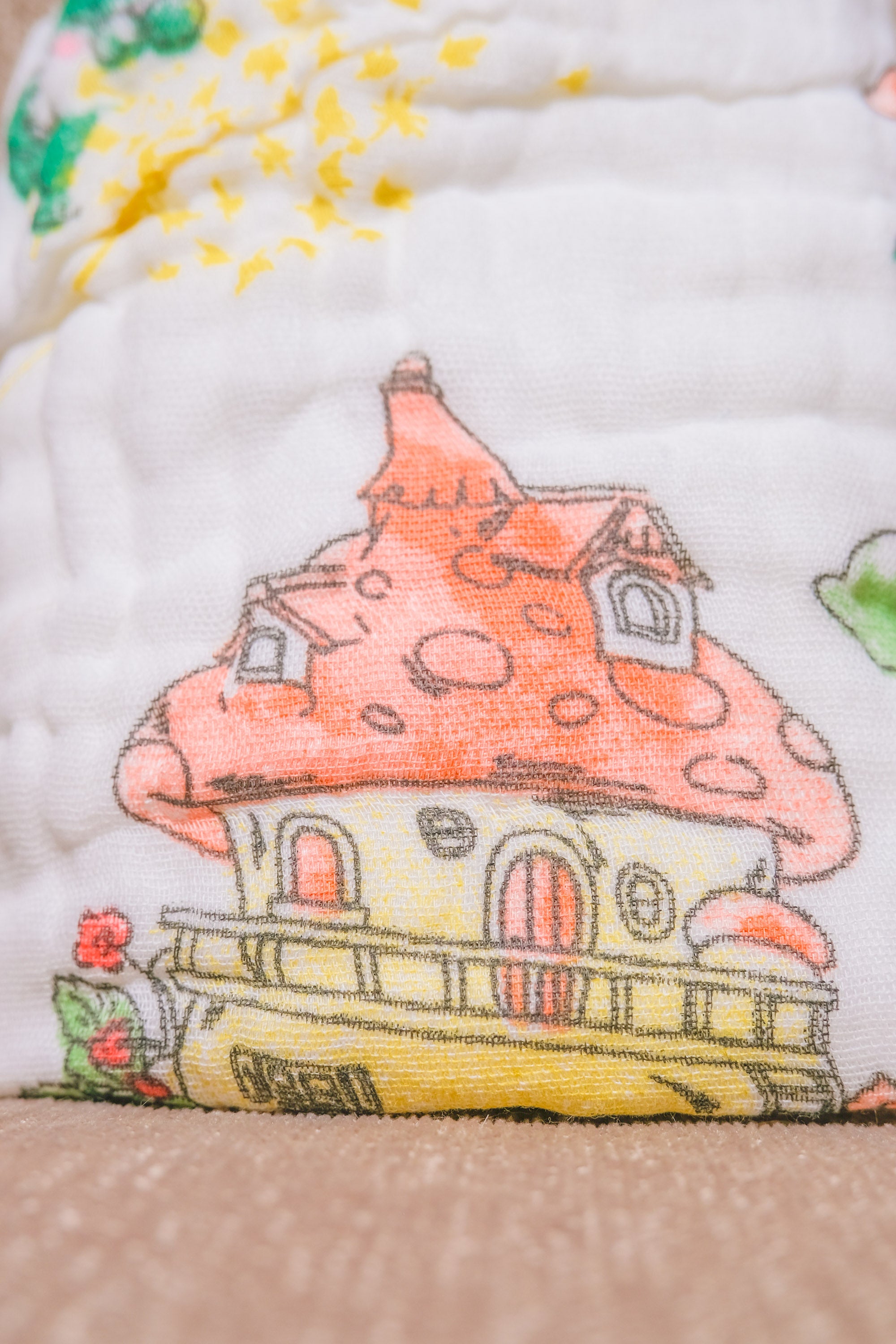 Bliss Nest Muslin Hand Towel Magic Mushroom