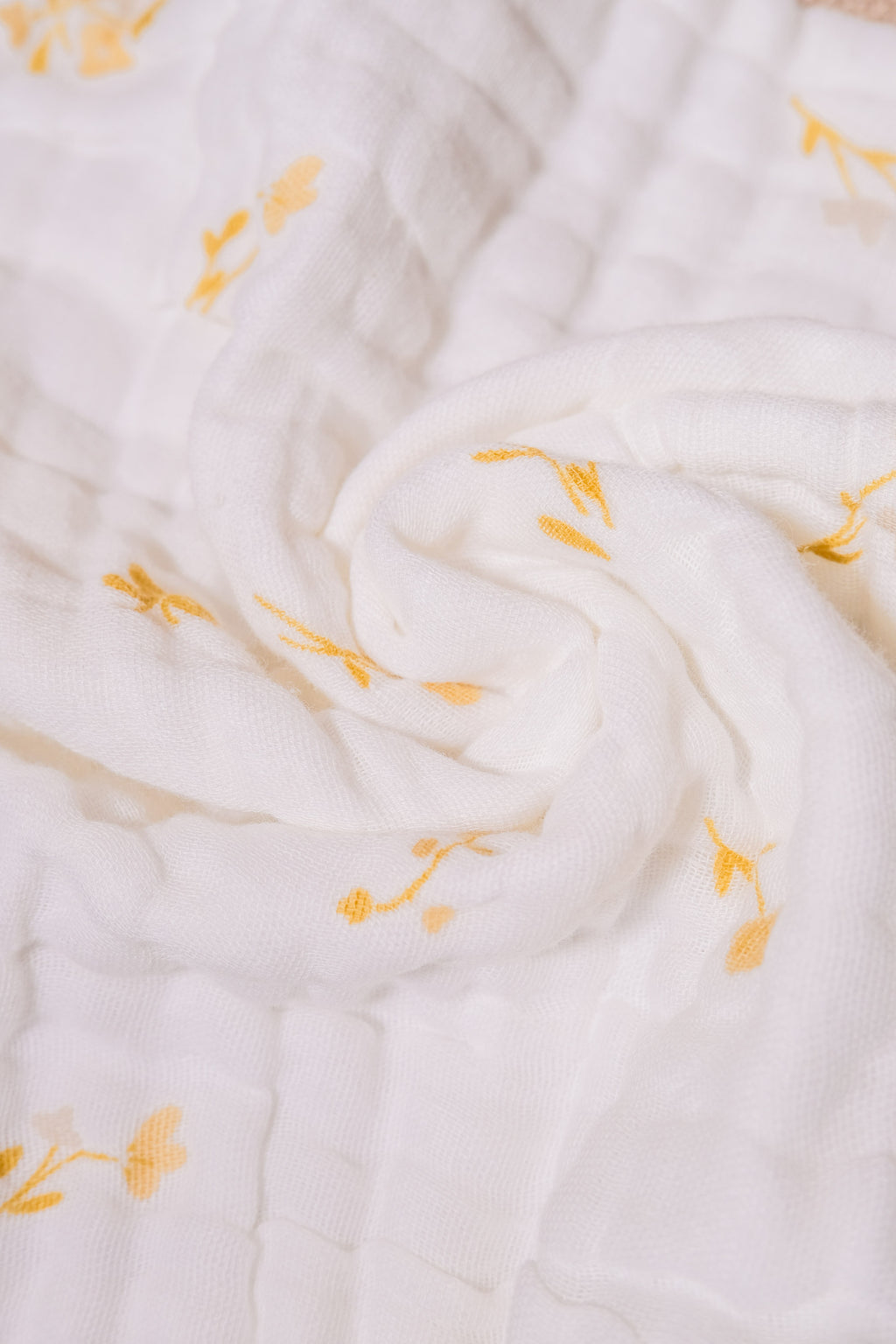 Bliss Nest Muslin Hand Towel Golden Flowers