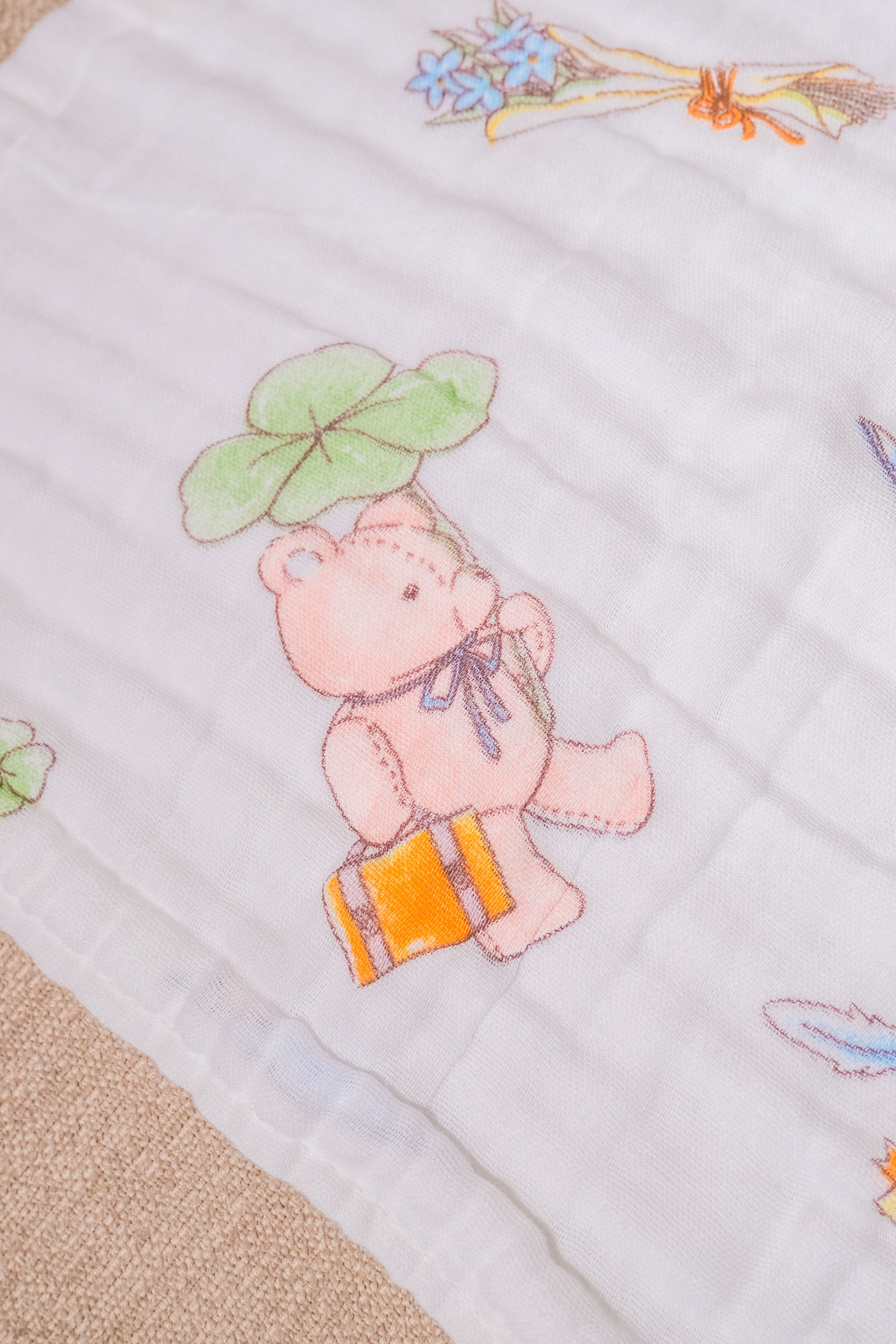 Bliss Nest Muslin Hand Towel Bear Picnic