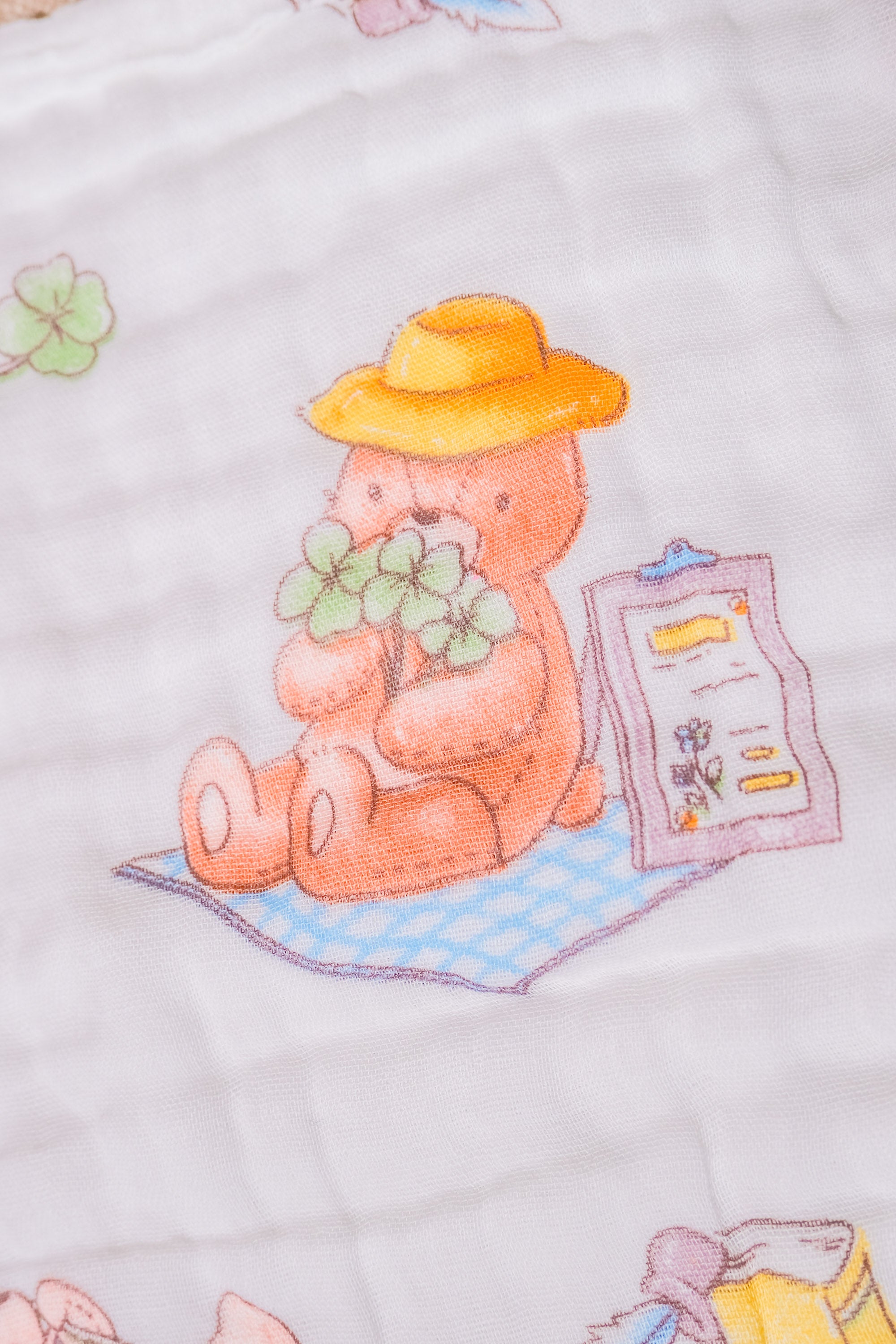 Bliss Nest Muslin Hand Towel Bear Picnic